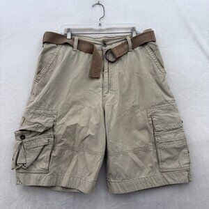 Levis Cargo Shorts Men 36 Beige Hiking Camping Outdoor Belt Utility